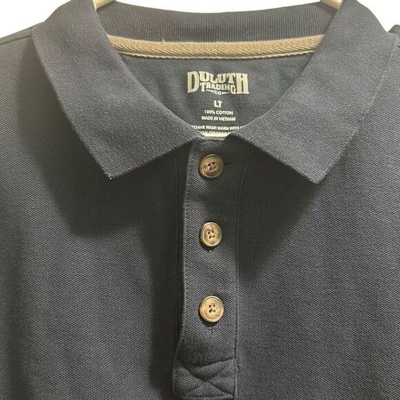 Duluth Blue Long Sleeve Polo Size Large Tall (LT) - Picture 3 of 4